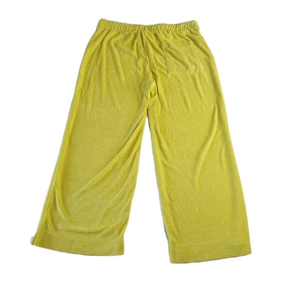 Andie Swim The Crop Pant Women XS Yellow Lime Green Terrycloth Oversized Lounge - Picture 2 of 8